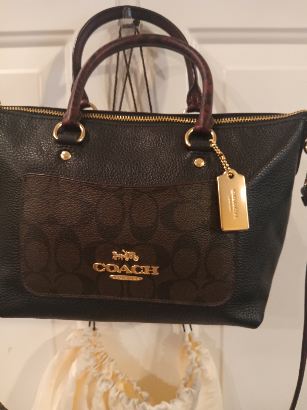 Coach Signature Mini Emma Python Handbag Crossbody - Picture 5 of 6